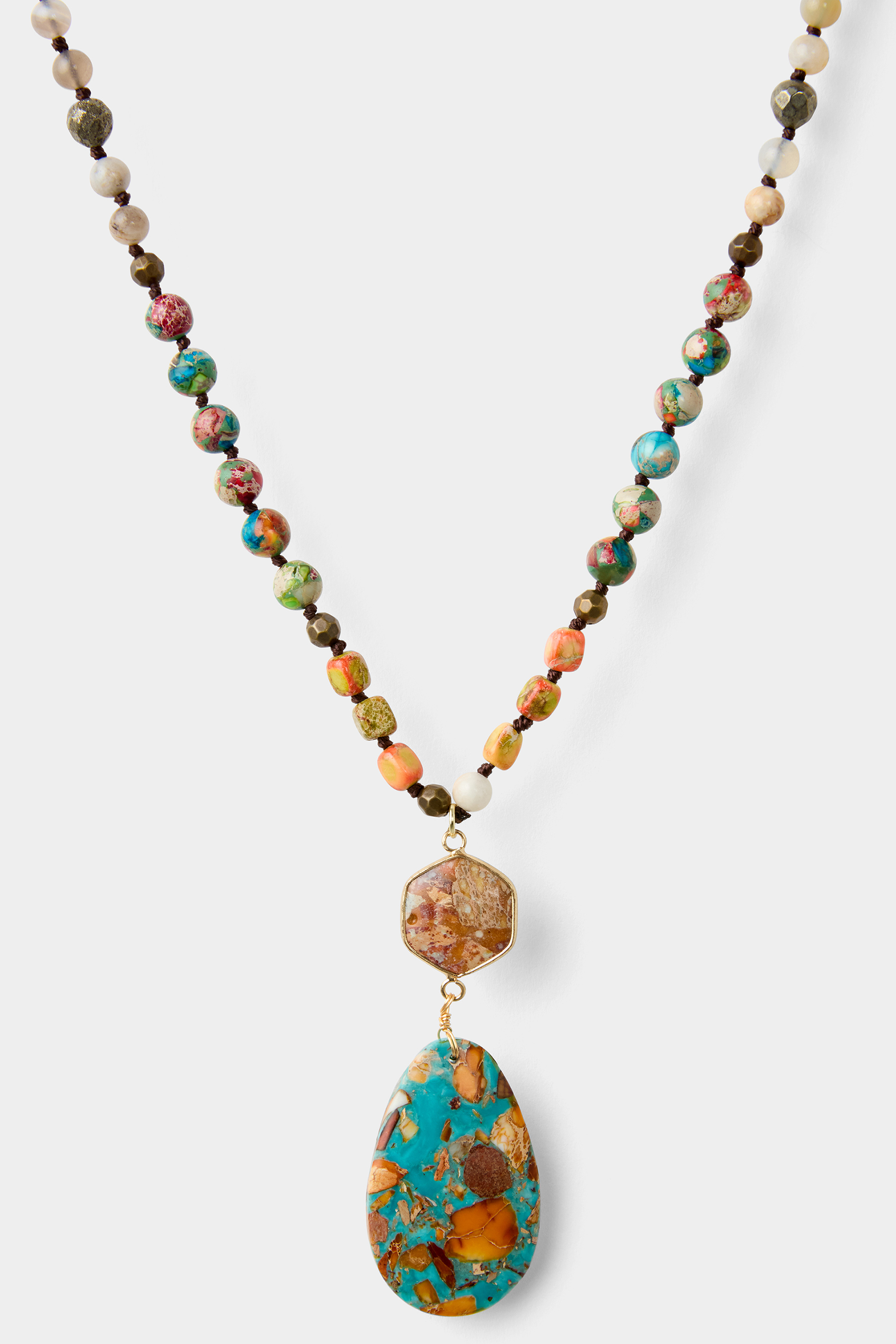 Joe Browns Women's Multi Beaded Pendant Necklace With Adjustable Length - Image 2